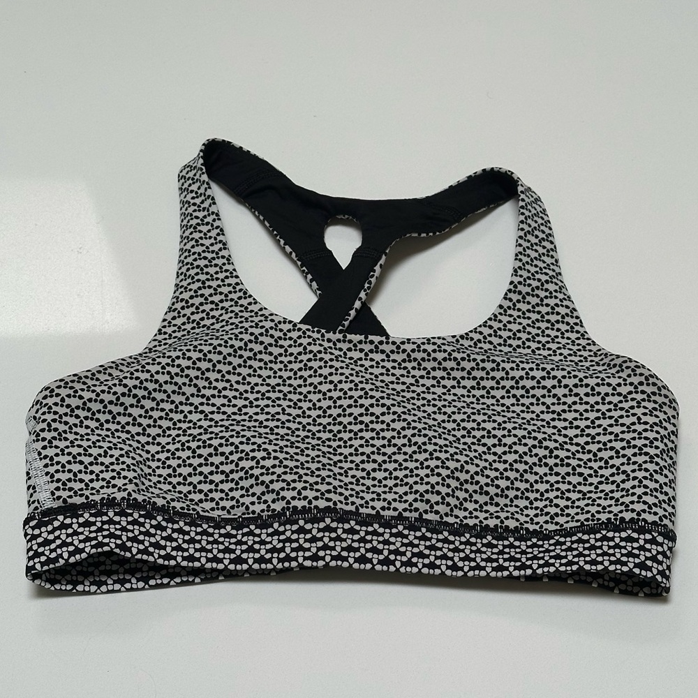 Lululemon Athletica Black and White Patterned Sports Bra